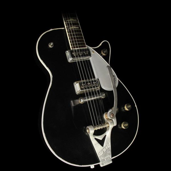 Used 2011 Gretsch G6128T-GH George Harrison Tribute Duo Jet Electric Guitar Aged Black Cheap