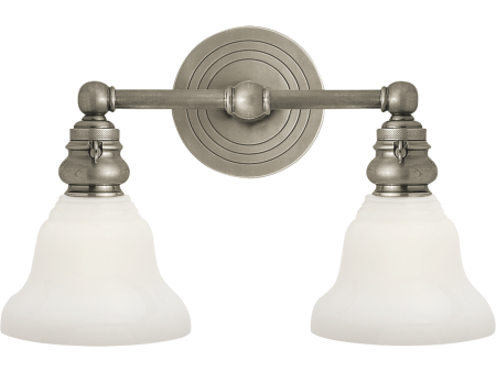 Boston Functional Double Light with White Glass on Sale