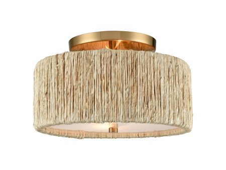 Abaca 13.75  Wide 2-Light Semi Flush Mount Cheap