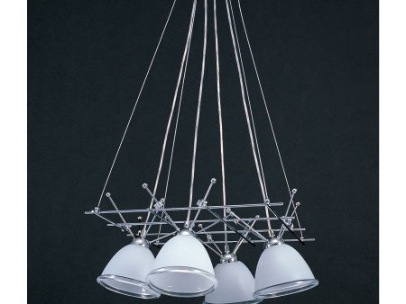 4-Light Suspended Chandelier For Sale