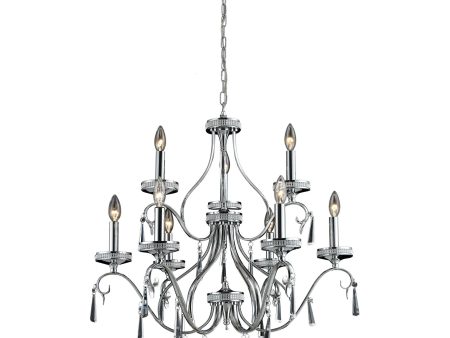 9-Light Crystal Chandelier For Sale